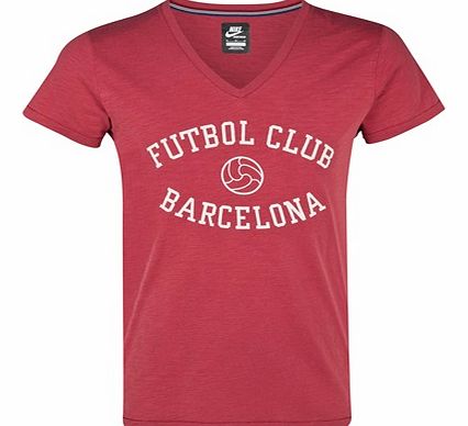 Nike Barcelona Covert Vintage V-Neck T-Shirt - Team