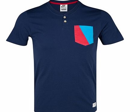 Nike Barcelona Henley Pocket T-Shirt - Midnight Navy