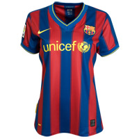 Nike Barcelona Home Shirt 2009/10 - WOMENS - Red/Blue.