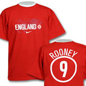 Boys England Rooney Hero T-Shirt - Red.