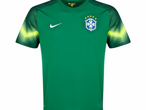 Nike Brazil Away Goalkeeper Shirt 2013/15 Green