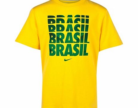 Nike Brazil Blockbuster T-Shirt - Kids Yellow
