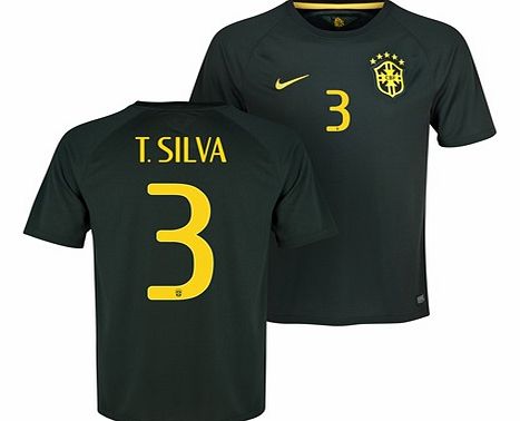 Nike Brazil Third Shirt 2013/15 Black with T. Silva 3