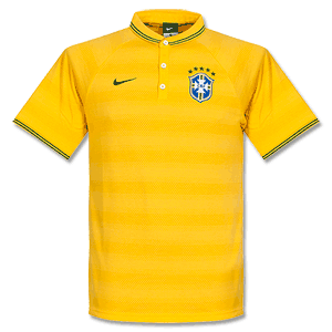 Brazil Yellow Authentic Polo 2014 2015