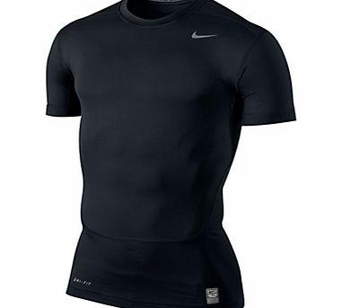Nike Compression Short Sleeve Top, Black/Grey