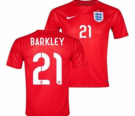 Nike England Match Away Shirt 2014 Red with Barkley