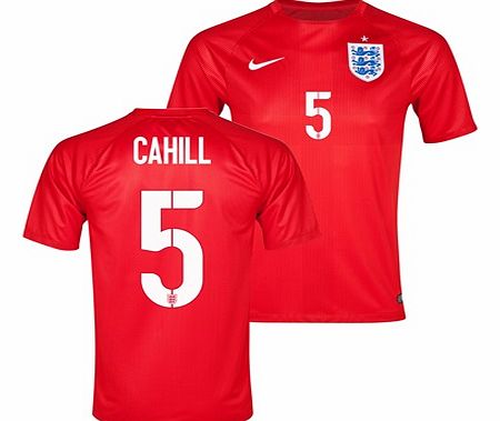 Nike England Match Away Shirt 2014 Red with Cahill 5