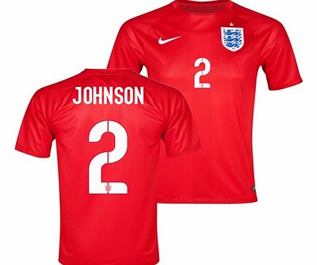 Nike England Match Away Shirt 2014 Red with Johnson 2