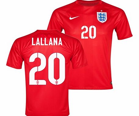 Nike England Match Away Shirt 2014 Red with Lallana
