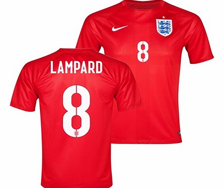 Nike England Match Away Shirt 2014 Red with Lampard 8