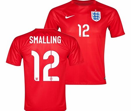 Nike England Match Away Shirt 2014 Red with Smalling
