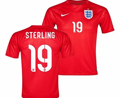 Nike England Match Away Shirt 2014 Red with Sterling