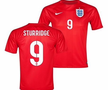 Nike England Match Away Shirt 2014 Red with Sturridge