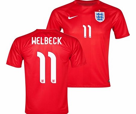 Nike England Match Away Shirt 2014 Red with Welbeck