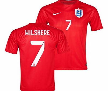 Nike England Match Away Shirt 2014 Red with Wilshere