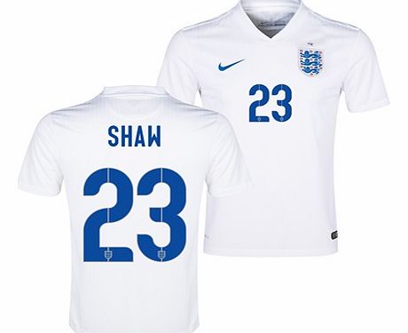Nike England Match Home Shirt 2014/15 White with Shaw