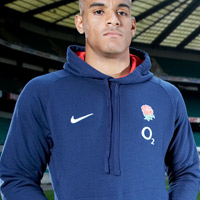 Nike England Rugby Hooded Fleece - Navy.