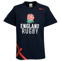 Nike England Rugby Team T-Shirt - Obsidian.