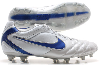 Nike Football Boots  Tiempo Flight FG Football Boots White/Blue