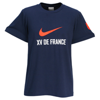 Nike France Team Rugby T-Shirt - Obsidian/Pimento.