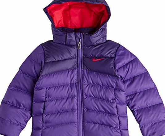 Nike Girls Alliance 550 Hoody Jacket - Hyper Grape/Court Purple/Action Red, Medium