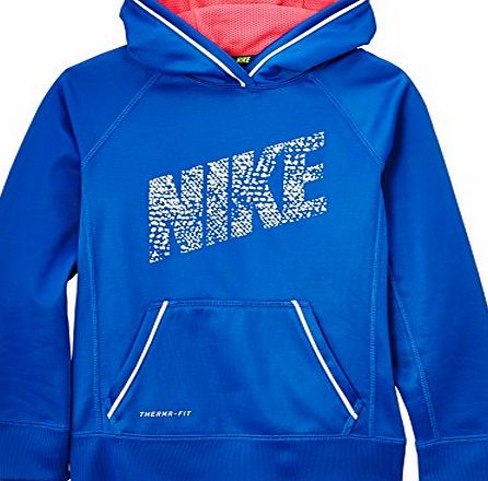 Nike Girls Ko Reflective Over The Head Hoody Sweatshirt - Hyper Cobalt/Hyper Pink, Medium