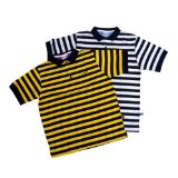 Nike Gola Multi Striped Jersey Polo Shirt (Navy/White Medium)