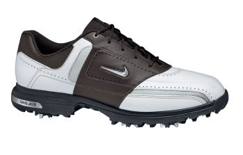 Nike Golf NIKE AIR TOUR SADDLE GOLF SHOES White/Metallic Silver-Baroque Brown / 10.0