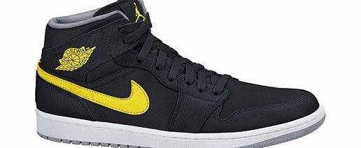 Jordan 1 Mid Basketball Shoe - Black/Vibrant