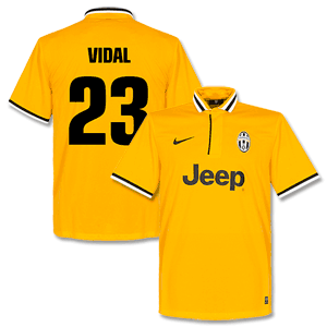 Juventus Away Vidal Shirt 2013 2014 (Fan Style