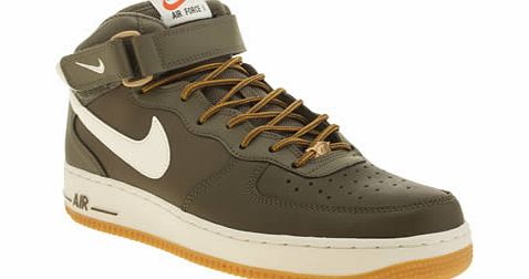 Nike Khaki air Force 1 Mid Trainers
