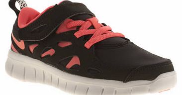 kids nike black & pink free run 2-0 girls