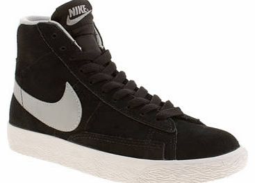 kids nike black & silver blazer mid vintage