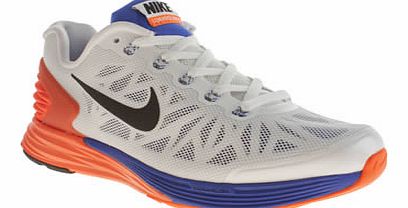 kids nike white & orange lunarglide 6 boys