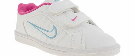 kids nike white  pink court tradition 2 plus