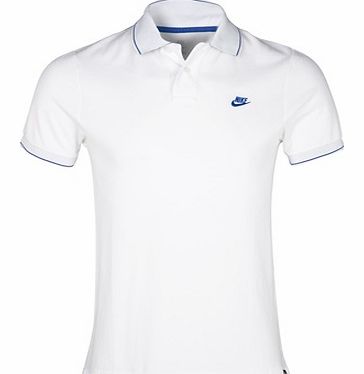 Nike L/weight Tipped GS Polo - White/Game Royal