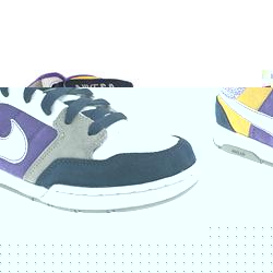 Male 6.0 Mogan Mid Suede Upper Hi Tops in White - Purple