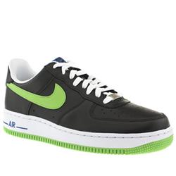 Nike Male Air Force 1 07 Le Leather Upper Fashion Trainers in Black and Green