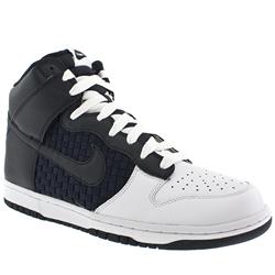 Male Dunk Hi Prem. Leather Upper Fashion Trainers in White and Navy
