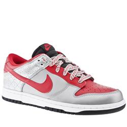 Male Dunk Low 08 Lea Leather Upper in Silver & Red