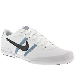 Male Finstar Ii Lea Leather Upper Fashion Trainers in White and Pale Blue