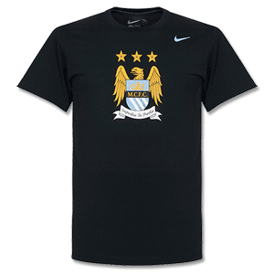 Nike Man City Black Core Crest T-Shirt 2013 2014