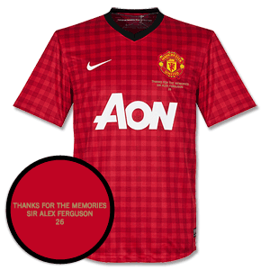 Nike Man Utd Home Shirt 2012 2013 with Sir Alex