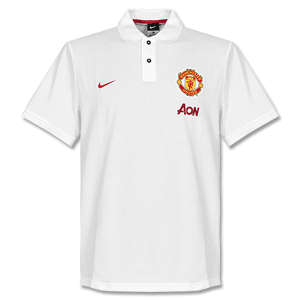 Nike Man Utd White Authentic GS Polo 2013 2014