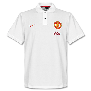 Man Utd White Authentic GS Polo 2013 2014