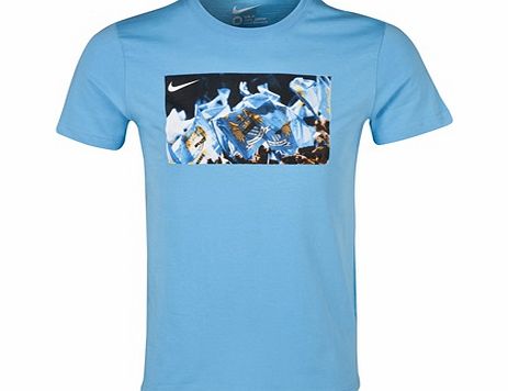 Nike Manchester City Core Plus T-Shirt - Mens Blue