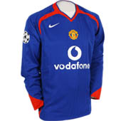 Nike Manchester United Away Long Sleeve Champions League Shirt - 2005/07.