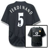 Nike Manchester United Away Shirt 2003/05 - with Ferdinand 5 printing.