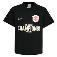 Nike Manchester United Champions T-Shirt - Black.