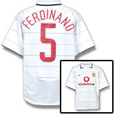 Nike Manchester United European Shirt 2003/05 with Ferdinand 5 printing.
